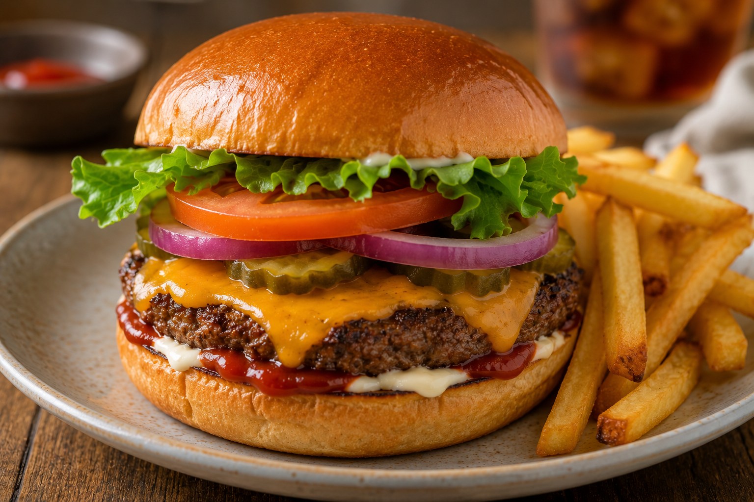 チーズバーガーの料理写真