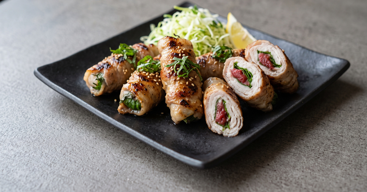 豚肉の梅しそ巻きの料理写真