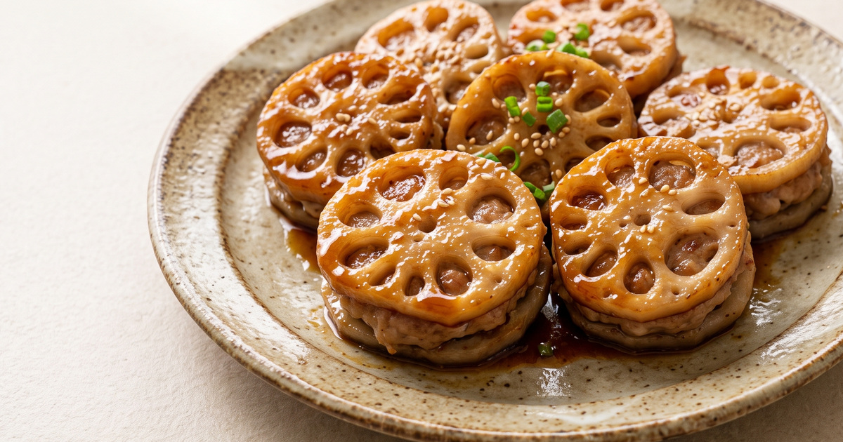 れんこんのはさみ焼きの料理写真
