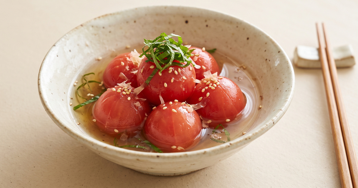 トマトのだし漬けの料理写真