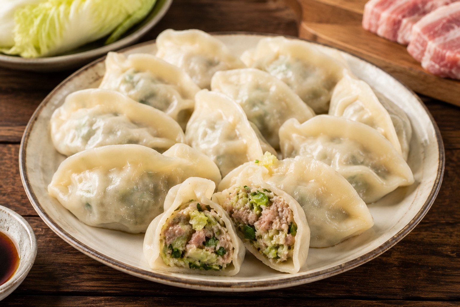 白菜豚肉餃子の料理写真