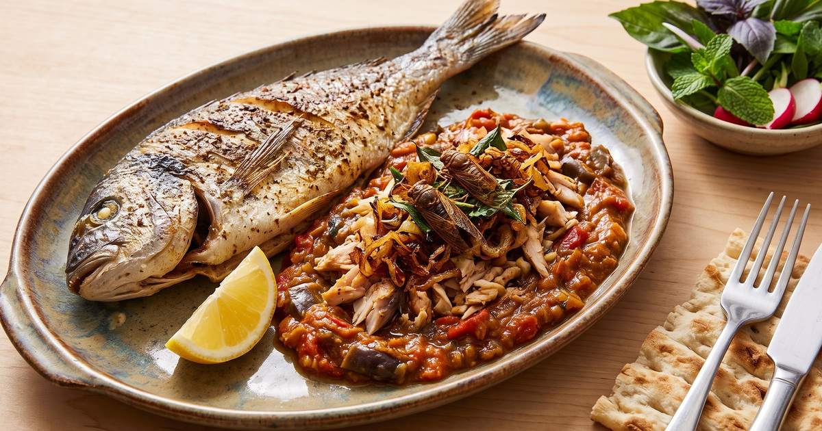 ミルザガセミと魚の料理写真