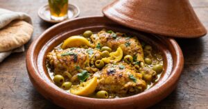 鶏肉と塩レモンのタジン